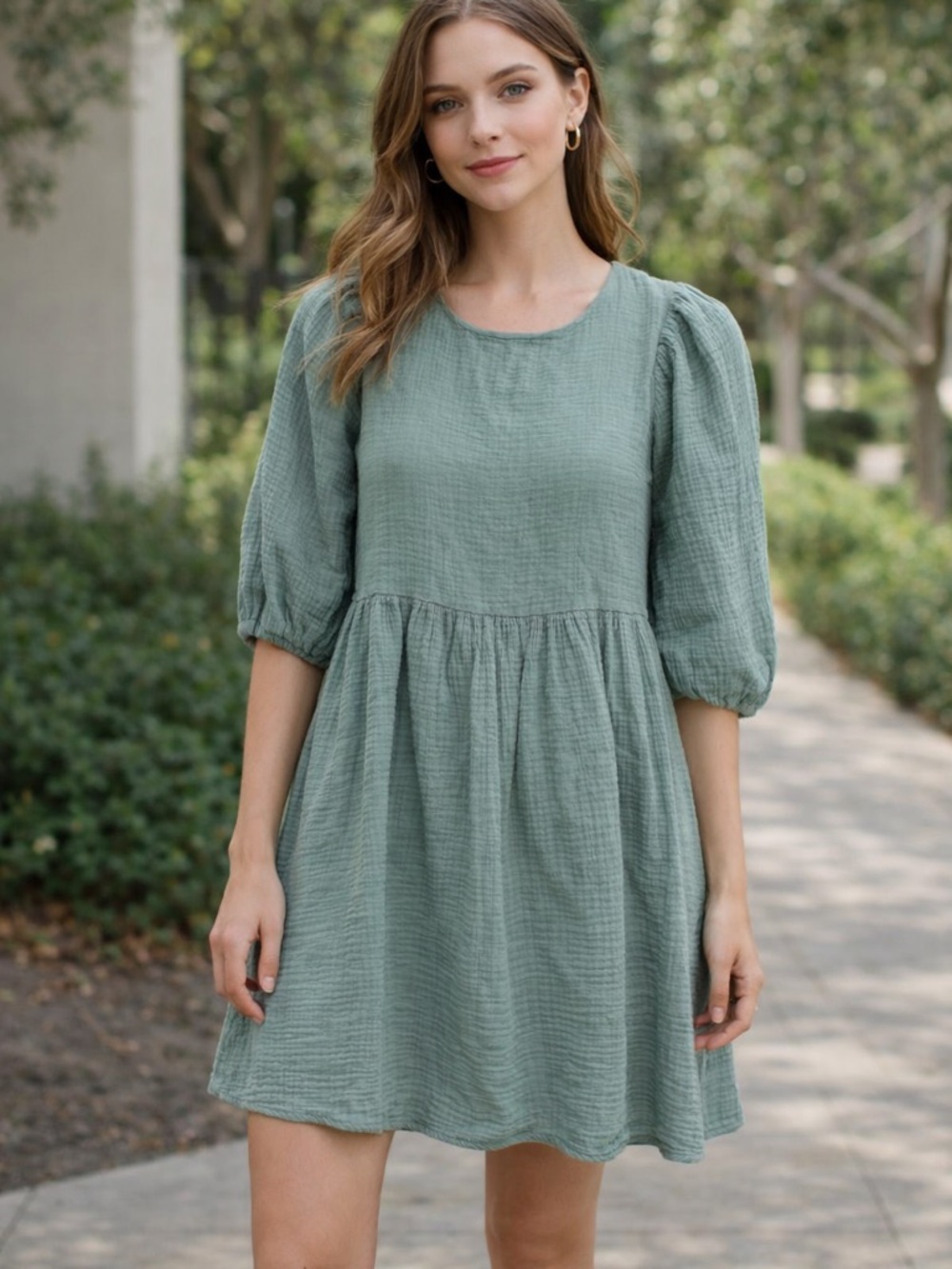 Altard State Cotton Gauze Babydoll Dress XS